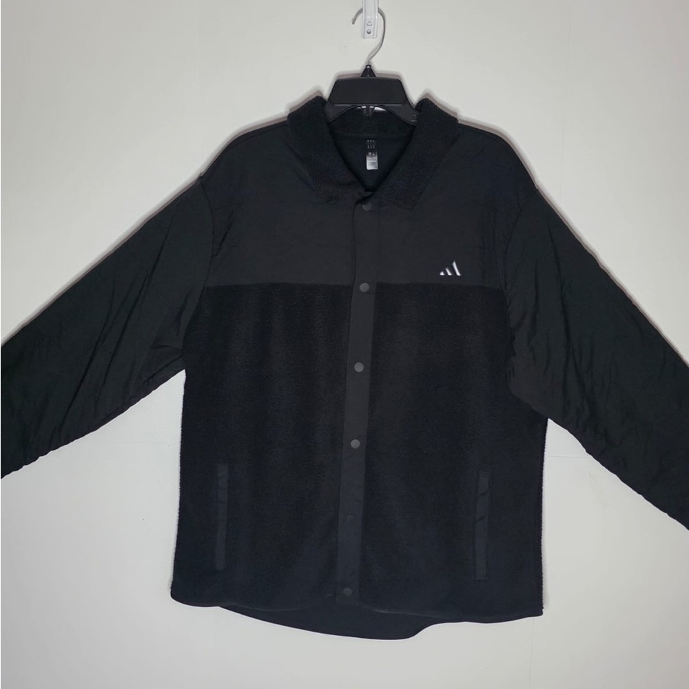 Adidas Black Quilted Fleece Jacket